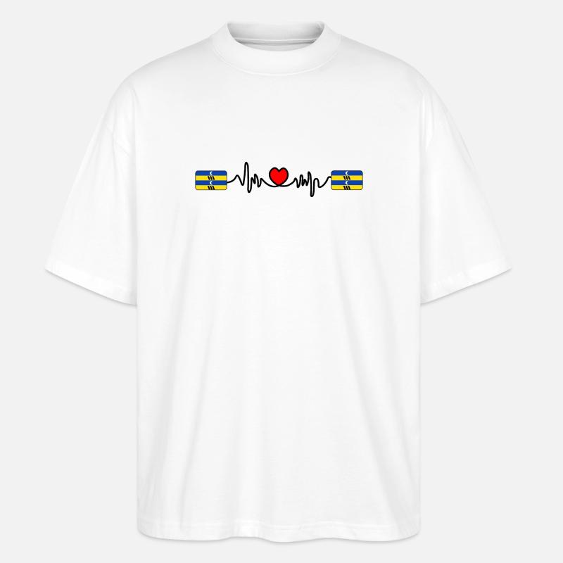 Ameland Pulse-Logo – Inselstil - Stanley/Stella Oversized Unisex Bio T-Shirt Blaster 2.0 - Weiß