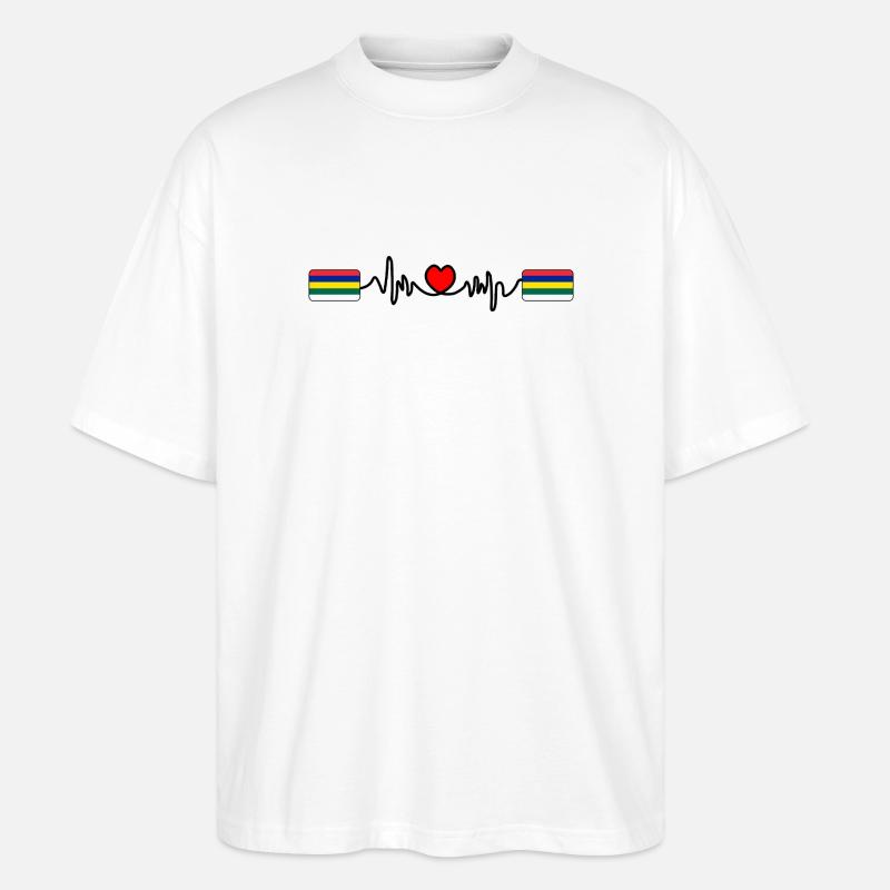 Terschelling Pulse Logo – Island Style - Stanley/Stella Oversized Unisex Organic T-shirt Blaster 2.0 - white