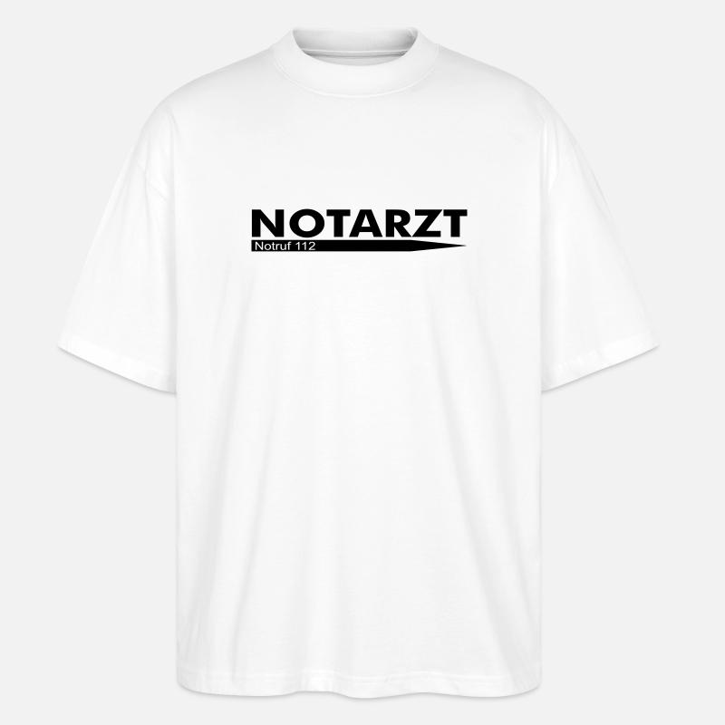 Notarzt Notruf 112 - Stanley/Stella Oversized Unisex Bio T-Shirt Blaster 2.0 - Weiß