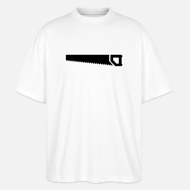 Säge - Stanley/Stella Oversized Unisex Bio T-Shirt Blaster 2.0 - Weiß