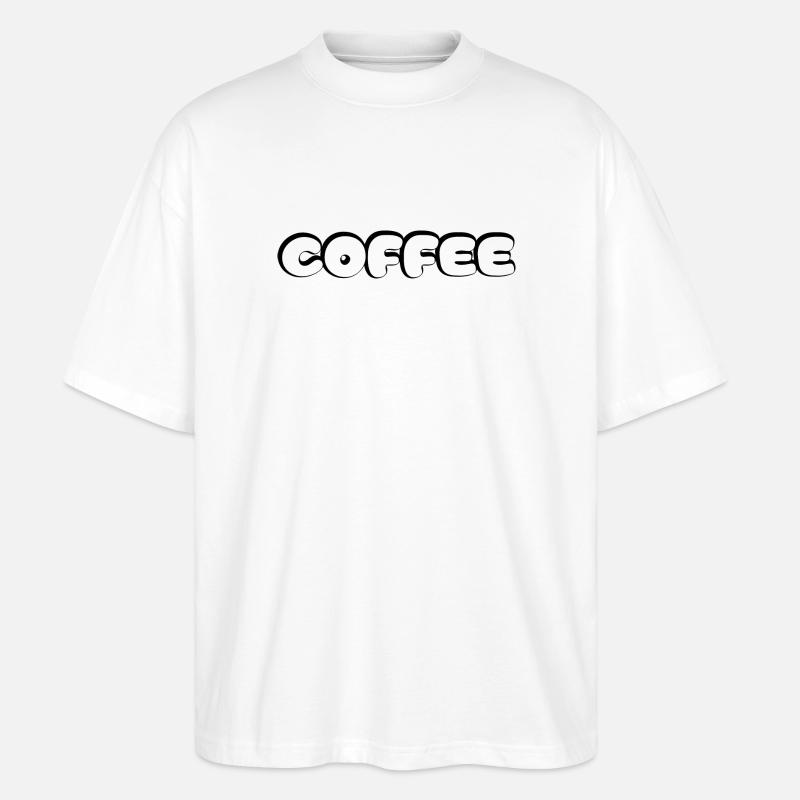 Café Lettrage Design Café - T-shirt bio Blaster 2.0 coupe oversize Stanley/Stella Unisexe - blanc