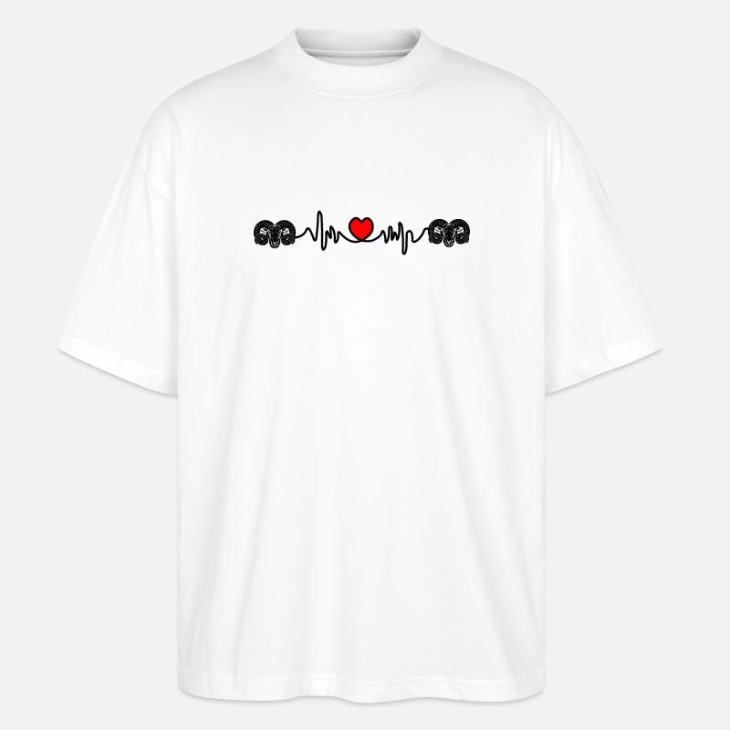 Herzfrequenz Cardio Ram Ram Ram - Stanley/Stella Oversized Unisex Bio T-Shirt Blaster 2.0 - Weiß