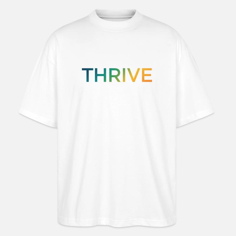 Thrive Gradient Schriftzug - Stanley/Stella Oversized Unisex Bio T-Shirt Blaster 2.0 - Weiß