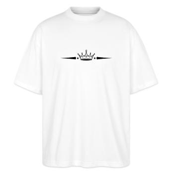 Crown Element - Stanley/Stella Oversized Unisex Organic T-shirt Blaster 2.0 - white - Front - Alina (178cm) & Michal (187cm)