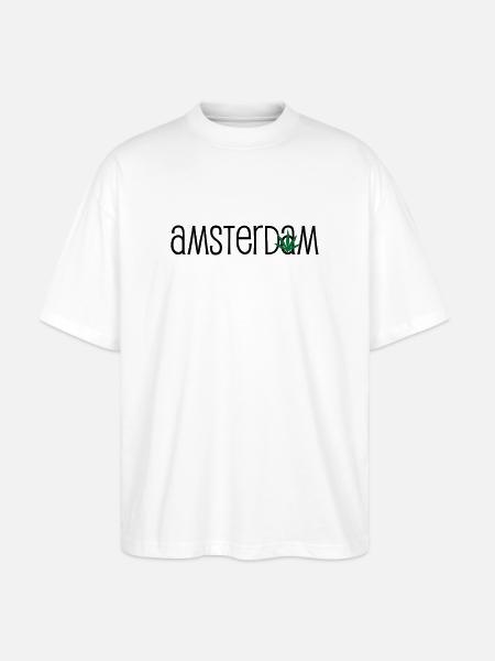 Amsterdam - Cannabis - Weed - Stanley/Stella Oversized Unisex Bio T-Shirt Blaster 2.0 - Weiß