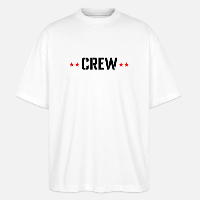 Équipage avec des étoiles - T-shirt bio Blaster 2.0 coupe oversize Stanley/Stella Unisexe - blanc