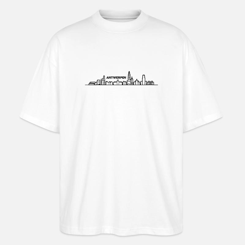 Skyline Antwerpen - Stanley/Stella Oversized Unisex Bio T-Shirt Blaster 2.0 - Weiß