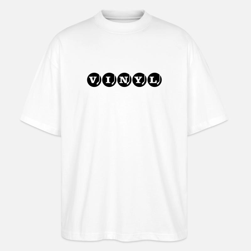 VINYL Schallplatten Design DJ - Stanley/Stella Oversized Unisex Bio T-Shirt Blaster 2.0 - Weiß