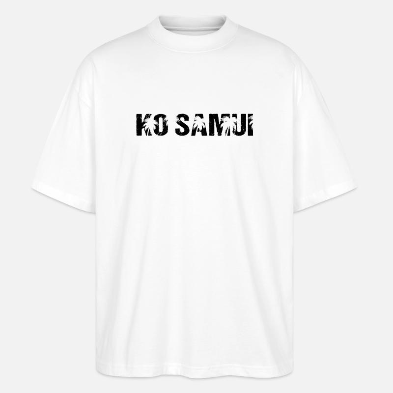 Ko Samui Thailand Palmen - Stanley/Stella Oversized Unisex Bio T-Shirt Blaster 2.0 - Weiß
