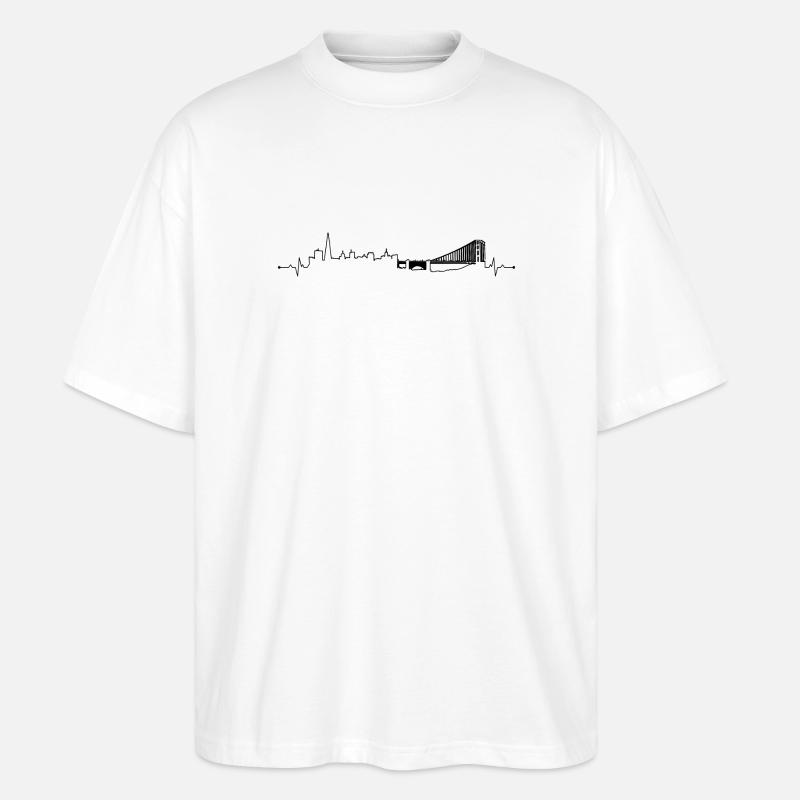 Battement de cœur San Francisco - T-shirt bio Blaster 2.0 coupe oversize Stanley/Stella Unisexe - blanc