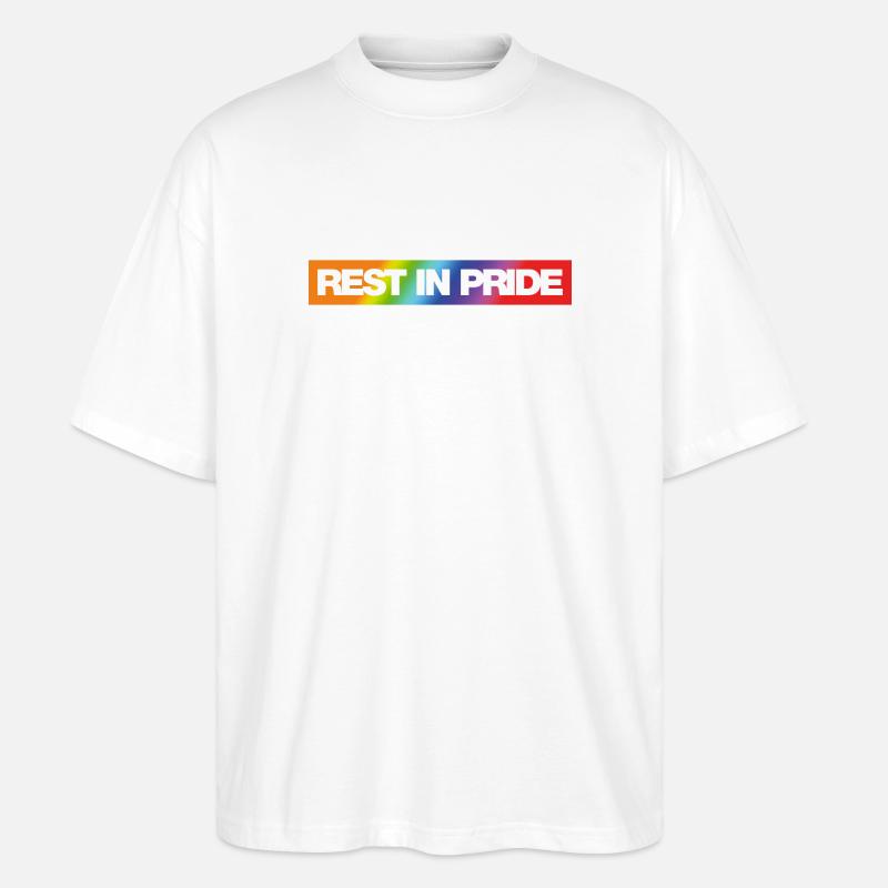 REST IN PRIDE (R.I.P.) Rainbow - Stanley/Stella Oversized Unisex Bio T-Shirt Blaster 2.0 - Weiß