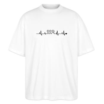 Fire Brigade 112 - Stanley/Stella Oversized Unisex Organic T-shirt Blaster 2.0 - white - Front - Alina (178cm) & Michal (187cm)