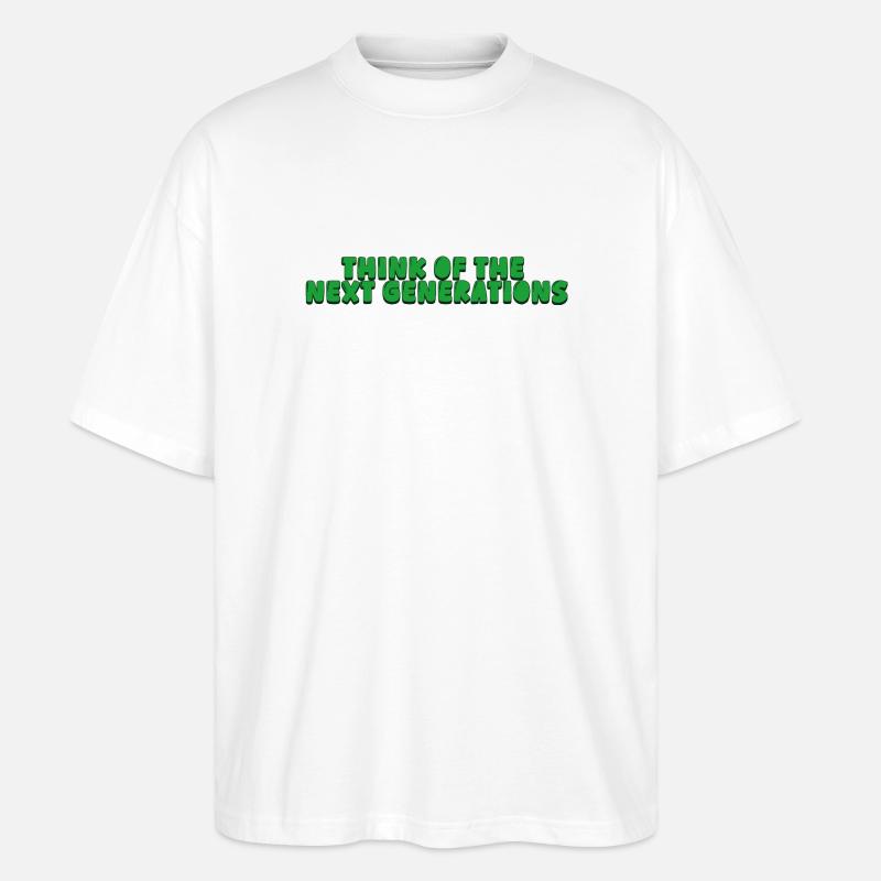 Pensez aux prochaines générations - T-shirt bio Blaster 2.0 coupe oversize Stanley/Stella Unisexe - blanc
