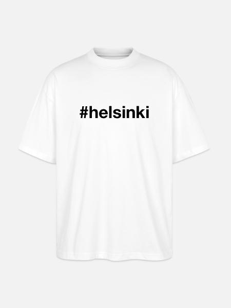 HELSINKI Finland Finnland Hashtag - Stanley/Stella Oversized Unisex Organic T-shirt Blaster 2.0 - white