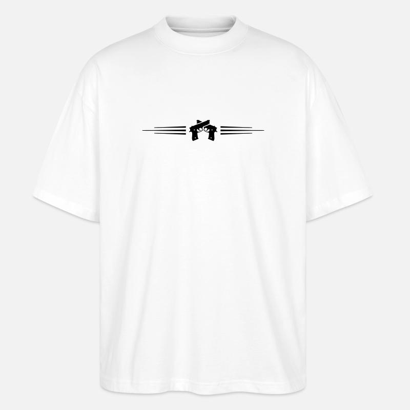 Pistole Symbol Linie - Stanley/Stella Oversized Unisex Bio T-Shirt Blaster 2.0 - Weiß