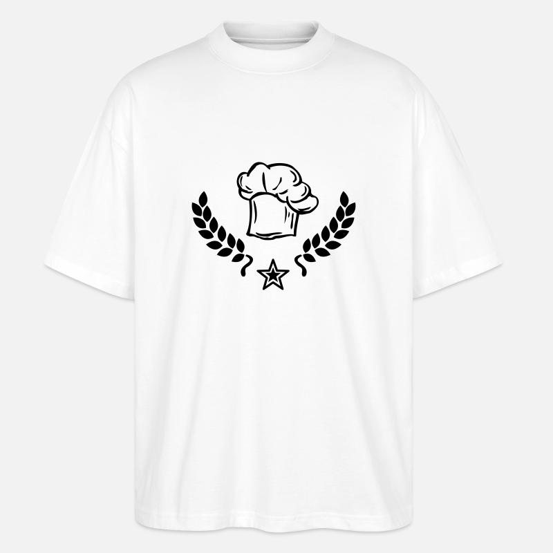 Chef's hat - Stanley/Stella Oversized Unisex Organic T-shirt Blaster 2.0 - white