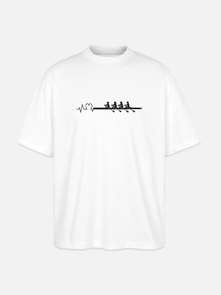 Rowing Heartbeat Women's Fours - Stanley/Stella Oversized Unisex Organic T-shirt Blaster 2.0 - white