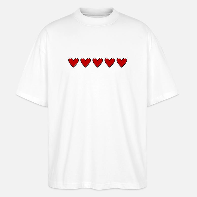 Herzen Linie Liebe Symbol - Stanley/Stella Oversized Unisex Bio T-Shirt Blaster 2.0 - Weiß