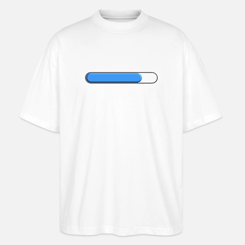 Average gauge Blue (three quarters) - Stanley/Stella Oversized Unisex Organic T-shirt Blaster 2.0 - white