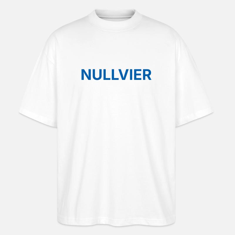 Nullvier blau - Stanley/Stella Oversized Unisex Bio T-Shirt Blaster 2.0 - Weiß