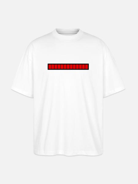 Rectangle loading bar Black Red (100%) - Stanley/Stella Oversized Unisex Organic T-shirt Blaster 2.0 - white