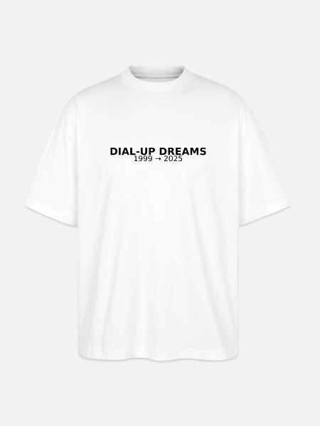 DIAL-UP DREAMS - Stanley/Stella Oversized Unisex Organic T-shirt Blaster 2.0 - white