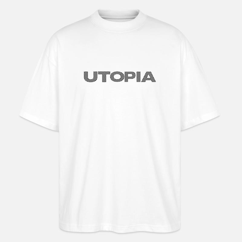 UTOPIA – Déclaration en damier - T-shirt bio Blaster 2.0 coupe oversize Stanley/Stella Unisexe - blanc
