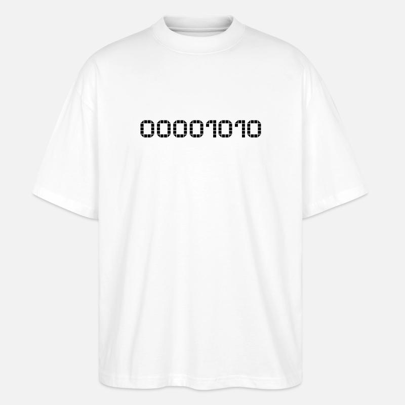 Binäre Schreibweise - 10 - Stanley/Stella Oversized Unisex Bio T-Shirt Blaster 2.0 - Weiß