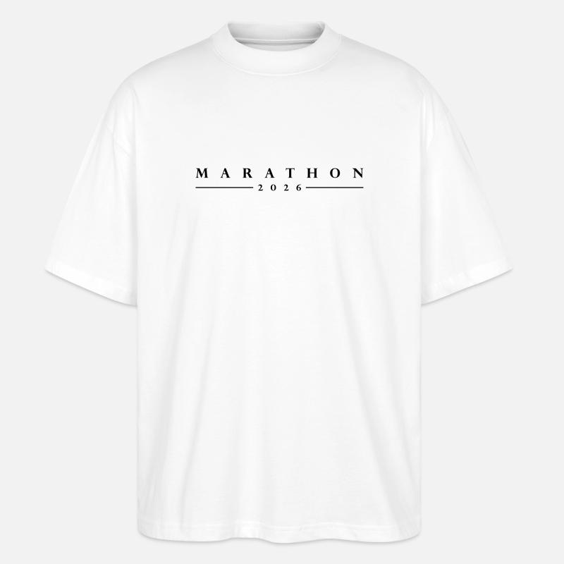 Marathon 2026 Schriftzug - Stanley/Stella Oversized Unisex Bio T-Shirt Blaster 2.0 - Weiß