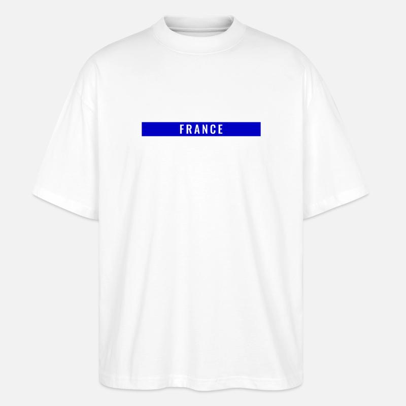 France Rectangle Bleu - T-shirt bio Blaster 2.0 coupe oversize Stanley/Stella Unisexe - blanc