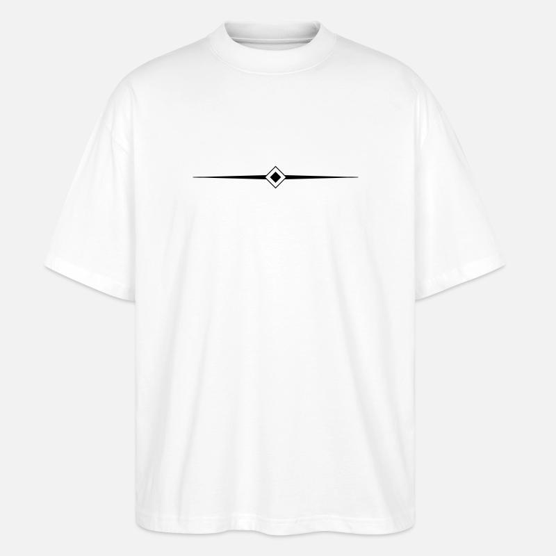 Line Dash Icon - Stanley/Stella Oversized Unisex Organic T-shirt Blaster 2.0 - white