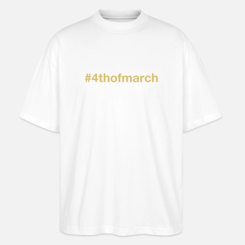 né le 4 mars Anniversaire - T-shirt bio Blaster 2.0 coupe oversize Stanley/Stella Unisexe - blanc