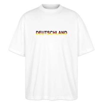Allemagne Design - T-shirt bio Blaster 2.0 coupe oversize Stanley/Stella Unisexe - blanc - Devant - Alina (178cm) & Michal (187cm)