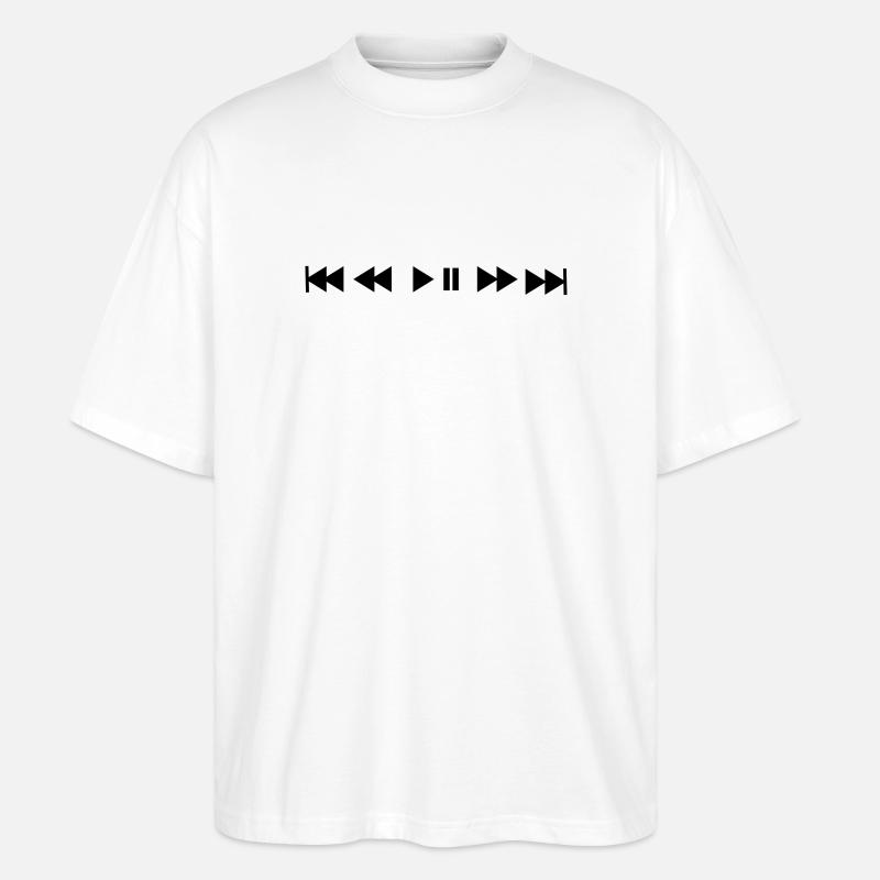 musiK Play stop skip - Stanley/Stella Oversized Unisex Bio T-Shirt Blaster 2.0 - Weiß