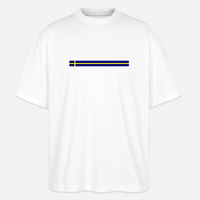 Icône du drapeau suédois - T-shirt bio Blaster 2.0 coupe oversize Stanley/Stella Unisexe - blanc