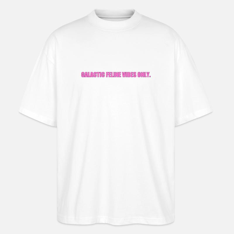 Vibrations de Chat Galactique - T-shirt bio Blaster 2.0 coupe oversize Stanley/Stella Unisexe - blanc