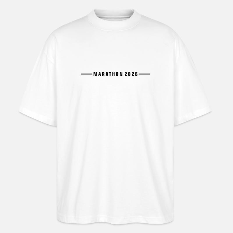 Marathon 2026 Linie - Stanley/Stella Oversized Unisex Bio T-Shirt Blaster 2.0 - Weiß