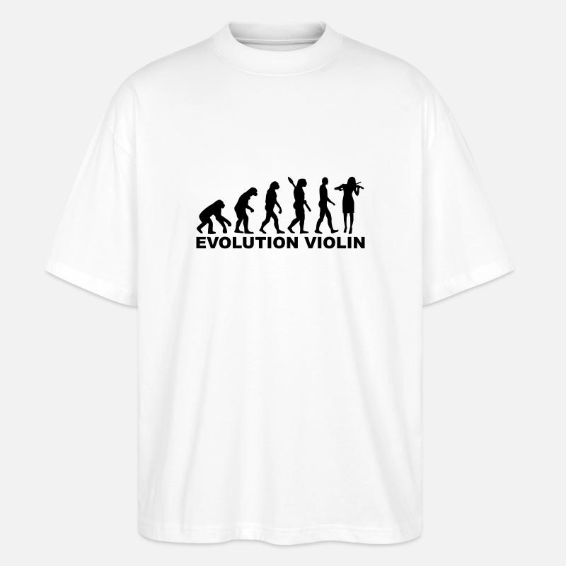 Evolution violin - Stanley/Stella Oversized Unisex Organic T-shirt Blaster 2.0 - white