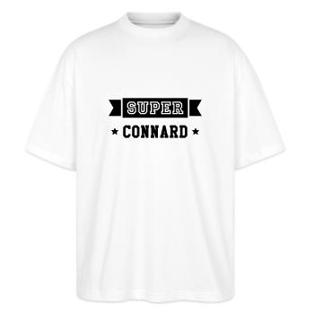 Connard / Connasse / Insulte / Con / Vulgaire - T-shirt bio Blaster 2.0 coupe oversize Stanley/Stella Unisexe - blanc - Devant - Alina (178cm) & Michal (187cm)