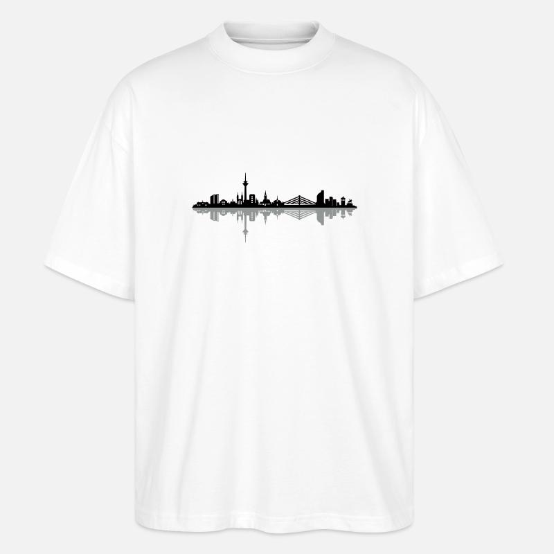 Skyline - Düsseldorf - Stanley/Stella Oversized Unisex Bio T-Shirt Blaster 2.0 - Weiß