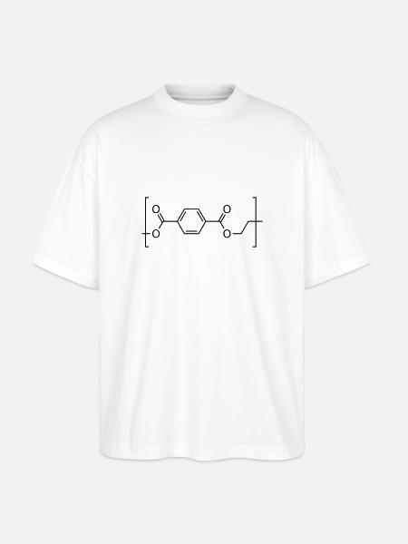 Polyethylene terephthalate (PET) molecule. - Stanley/Stella Oversized Unisex Organic T-shirt Blaster 2.0 - white