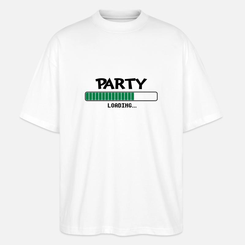 Party loading loading bar - Stanley/Stella Oversized Unisex Organic T-shirt Blaster 2.0 - white