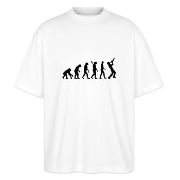 Evolution Trompette - T-shirt bio Blaster 2.0 coupe oversize Stanley/Stella Unisexe - blanc - Devant - Alina (178cm) & Michal (187cm)