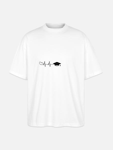 Student Cap Pulse Heart - Stanley/Stella Oversized Unisex Organic T-shirt Blaster 2.0 - white