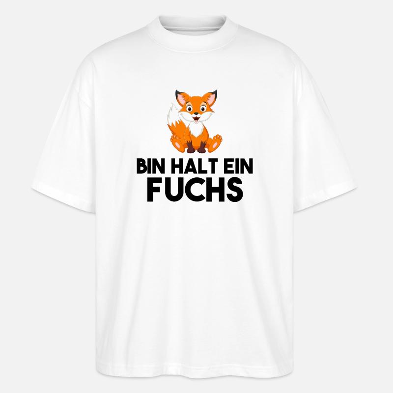 Bin Halt Ein Fuchs - Stanley/Stella Oversized Unisex Bio T-Shirt Blaster 2.0 - Weiß