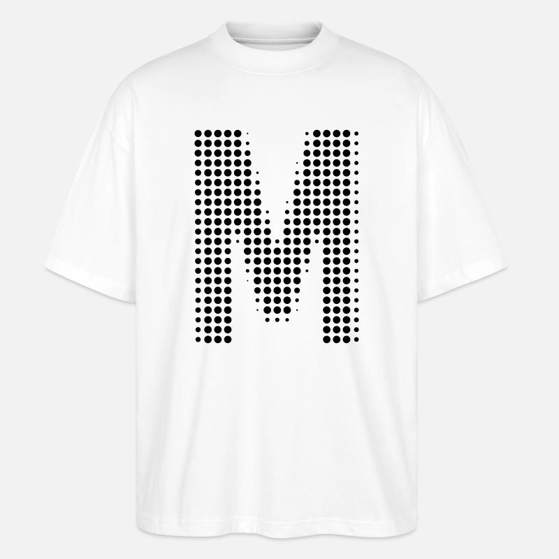 M Buchstabe Punkte Anfangsbuchstabe Geschenk - Stanley/Stella Oversized Unisex Bio T-Shirt Blaster 2.0 - Weiß