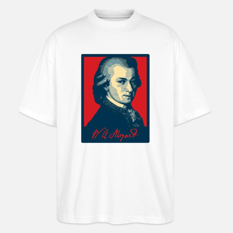 Wolfgang Amadeus Mozart - Stanley/Stella Oversized Unisex Bio T-Shirt Blaster 2.0 - Weiß