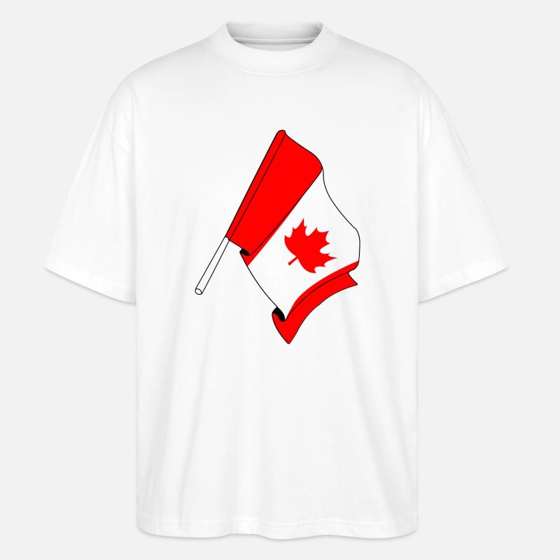 Drapeau du Canada - T-shirt bio Blaster 2.0 coupe oversize Stanley/Stella Unisexe - blanc
