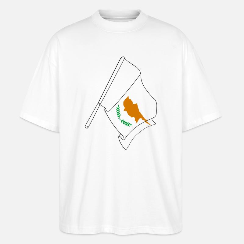 Drapeau Chypre - T-shirt bio Blaster 2.0 coupe oversize Stanley/Stella Unisexe - blanc