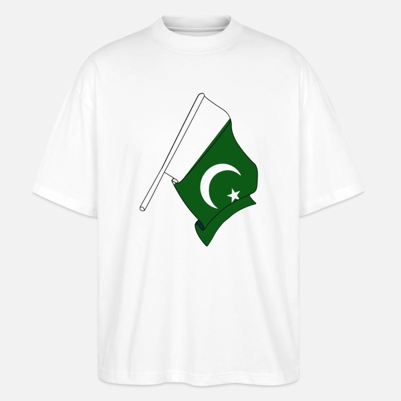 Flagge Pakistan - Stanley/Stella Oversized Unisex Bio T-Shirt Blaster 2.0 - Weiß
